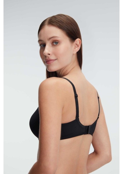 Siyah Balenli Desteksiz Dolgusuz Askıları Çıkabilen Günlük Klasik T-Shirt Sütyeni fiyatları