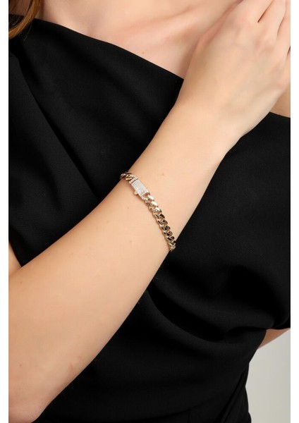 Altın Gurmet Bileklik Italy Kilit 19 cm En 6 mm