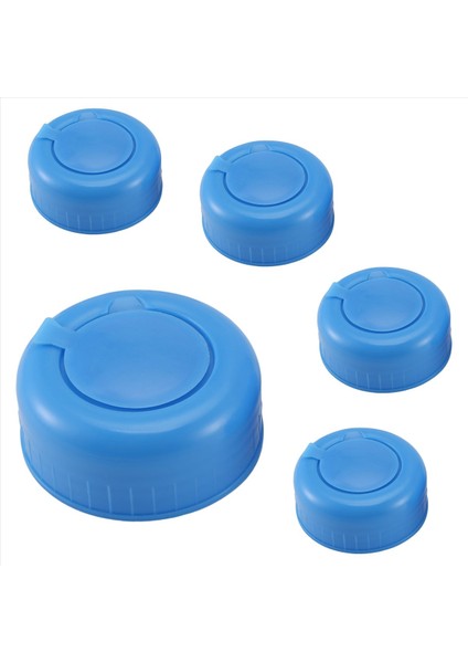 Su Sürahisi Kapağı 5'li Paket Plastik Su Mavi Galon Içme Sızıntısı Yok (Yurt Dışından)