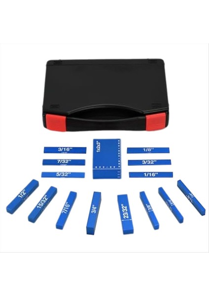 Kurulum Bloklar Ahşap Işleme Yüksekliği Göstergesi Set 15 Adet Kurulum Çubuğu Yönlendirici Tablosu ve Masa Testere Aksesuarları Mavi (Yurt Dışından)