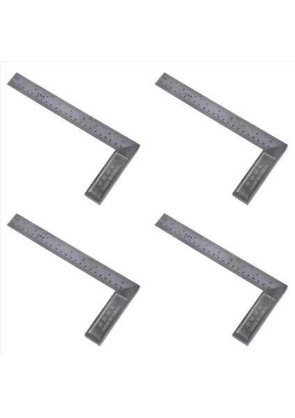 4x 90 Derece 25 cm Uzunluğunda Paslanmaz Çelik L-Kare Açı Cetvel (Yurt Dışından)