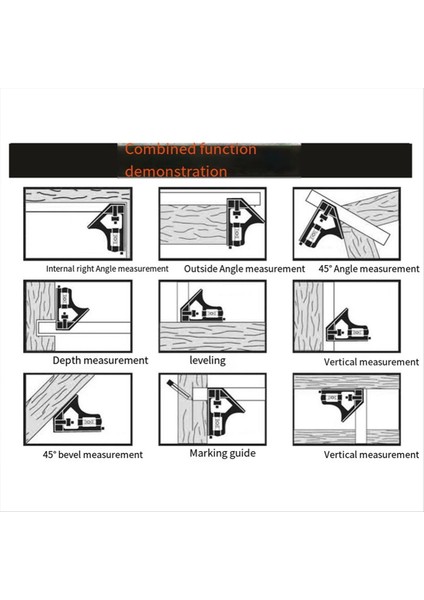 Kombinasyon Karesi 12 Inç 45-90 Derece Işaretleme Paslanmaz Çelik (Yurt Dışından) modelleri