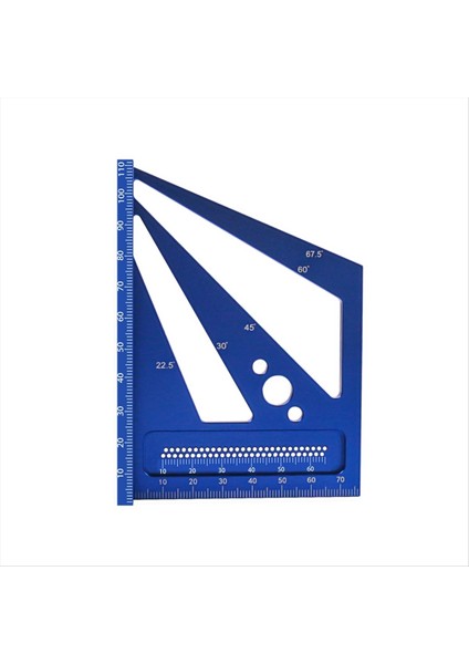 Ahşap Işleme Ölçüm Cetveli 22 5/30/45/60/67 5 Degree Square Cetvel Preackor Mühendis Carpenter Çizim Mavisi Metric Için (Yurt Dışından)
