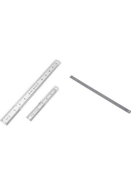 Paslanmaz Çelik 60CM 23 6 Inç Paslanmaz Çelik Cetvel ile Uzun Düz Cetvel Ölçüm 12 Inç + 6 Inç Metal Hükümdarlar (Yurt Dışından)