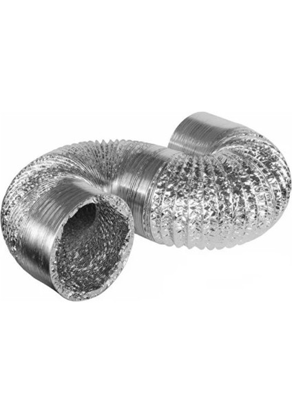 Flex Ø 127 mm Alüminyum Telli Izolesiz Flexible Esnek Hava Kanalı - Davlumbaz ve Aspiratör Borusu (2 Mt)