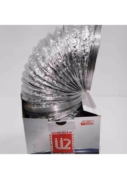 Flex Ø 127 mm Alüminyum Telli Izolesiz Flexible Esnek Hava Kanalı - Davlumbaz ve Aspiratör Borusu (2 Mt) modelleri