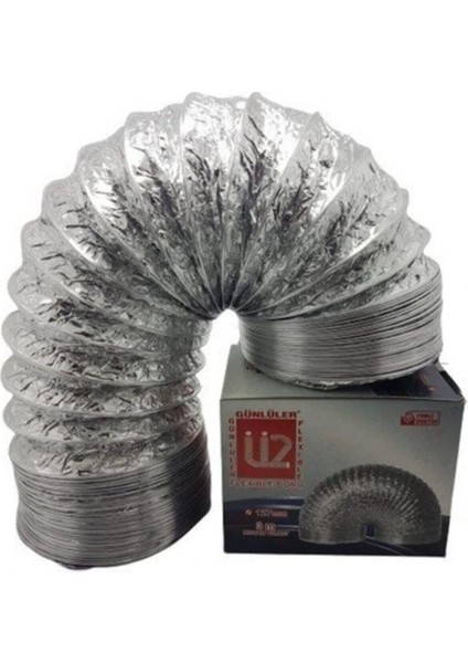 Flex Ø 127 mm Alüminyum Telli Izolesiz Flexible Esnek Hava Kanalı - Davlumbaz ve Aspiratör Borusu (2 Mt) fırsatları