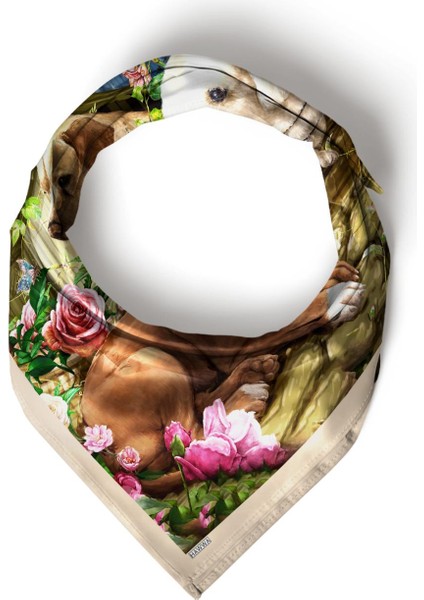 Floral Köpek Dostları Desenli Bandana Fular fırsatları