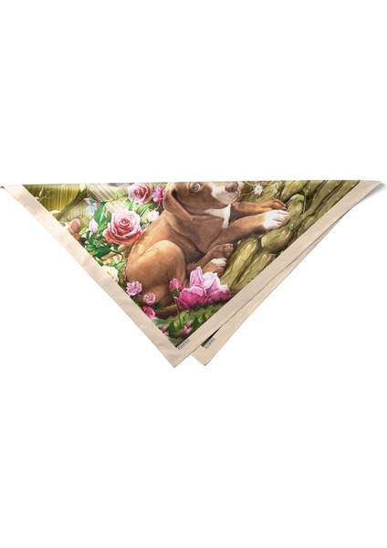 Floral Köpek Dostları Desenli Bandana Fular indirimleri