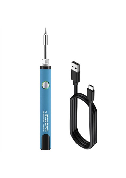 510 Iplik Mini Lehimleme Demir Kiti 3 Şaraplı Ayarlanabilir Voltaj Lehekleme Demir Ipucu 650MAH USB Şarj Edilebilir Gökyüzü Mavisi (Yurt Dışından)