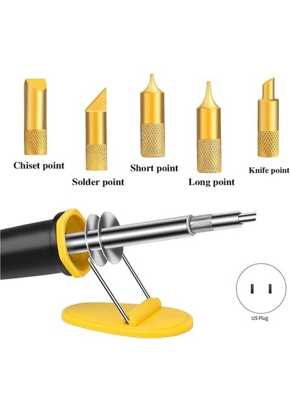 Ahşap Araçları 5 Pcs Değiştirilebilir Noktalar Ahşap Yakma Kiti Ahşap Yakma Kalemi Meraklı Yeni Başlayanlar Abd Fişi (Yurt Dışından) fiyatları