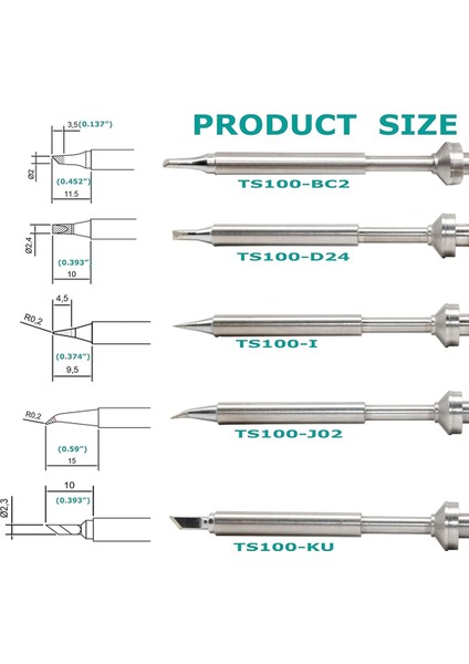 5pcs Lehimleme Demir Uçları TS100 Serisi Hızlı Isıtma Değiştirme Ipucu Pinecil Için TS100 TS101 Lehimleme Demir (Yurt Dışından) indirimleri