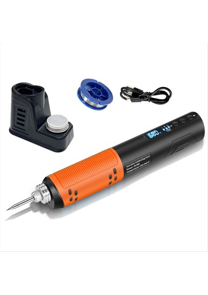 Taşınabilir USB Kablosuz Elektrikli Havalandırma Demir LED Dijital Ekran Lehim Kalemi Şarj Edilebilir Lehim Aracı Turuncu (Yurt Dışından)