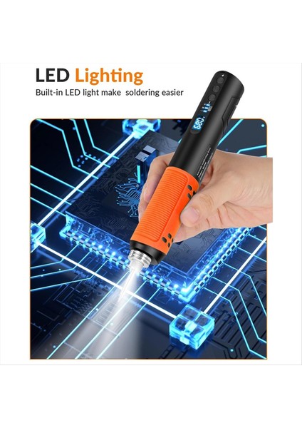 Taşınabilir USB Kablosuz Elektrikli Havalandırma Demir LED Dijital Ekran Lehim Kalemi Şarj Edilebilir Lehim Aracı Turuncu (Yurt Dışından) modelleri