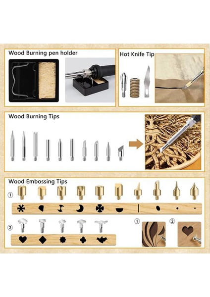 Ahşap Kiti Ayarlanabilir Sıcaklıklı Ahşap Aracı 200-450 ° C Profesyonel Ahşap Yakma Kalemi Abd Fişi (Yurt Dışından) fırsatları