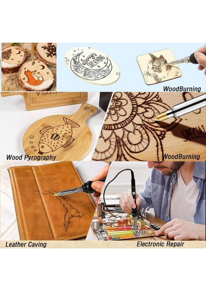 Ahşap Kiti Ayarlanabilir Sıcaklıklı Ahşap Aracı 200-450 ° C Profesyonel Ahşap Yakma Kalemi Abd Fişi (Yurt Dışından) indirimleri