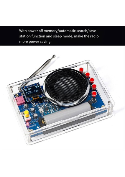 HU-077 Fm Radyo Dıy Kiti OLED Ekran Pil Şarj Edilebilir Kaynak Uygulama Montajı Üretim Kiti (Yurt Dışından)