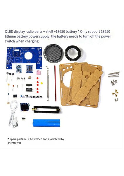 HU-077 Fm Radyo Dıy Kiti OLED Ekran Pil Şarj Edilebilir Kaynak Uygulama Montajı Üretim Kiti (Yurt Dışından) indirimleri