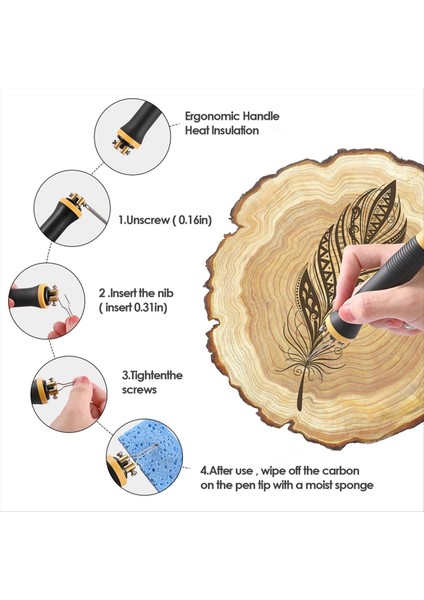Ahşap Brülör Kiti Isı Pres Makinesi Ahşap Zanaat Alet Kiti Ahşap Havalandırma Demir Kaynak Ekipmanı Pirografi Aracı Abd Fiş (Yurt Dışından) modelleri