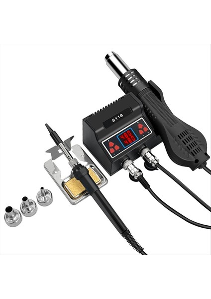 8118 Smd Yeniden Işleme Lehimleme Istasyonu 2&#39 Si 1 Arada Sıcak Hava ve Bga Pcb Ic Onarımı Gelişmiş Kaynak Aracı Abd Fişi (Yurt Dışından)