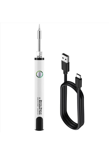 510 Iplik Mini Lehimleme Demir Kiti 3 Şaraplı Ayarlanabilir Voltaj Havalandırma Demir Ipucu 650MAH USB Şarj Edilebilir Beyaz (Yurt Dışından)
