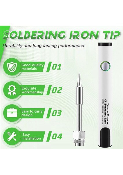 510 Iplik Mini Lehimleme Demir Kiti 3 Şaraplı Ayarlanabilir Voltaj Havalandırma Demir Ipucu 650MAH USB Şarj Edilebilir Beyaz (Yurt Dışından) fırsatları