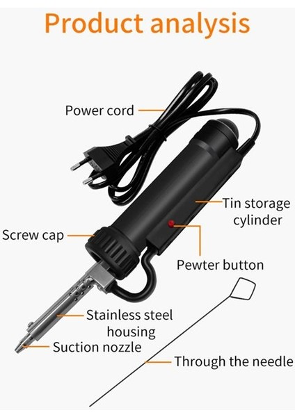Otomatik Elektrikli Lehim Teneke 30W AC220V Desoldering Emme Pompası Lehim Kaldır Pompa Elektrikli Lehimleme Ütüleri Ab Fişi (Yurt Dışından) modelleri