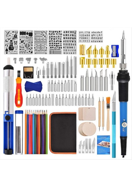 Pirografi Ahşap Kiti 120PCS Ahşap Aracı Ayarlanabilir Sıcaklık Hacking Demir Aracı Ab Tapası (Yurt Dışından)