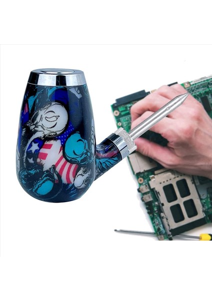 2x Taşınabilir Lehimleme Demir Aksesuarları USB Pille Çalışan Kaynak Aracı (Kafatası Deseni) (Yurt Dışından) modelleri