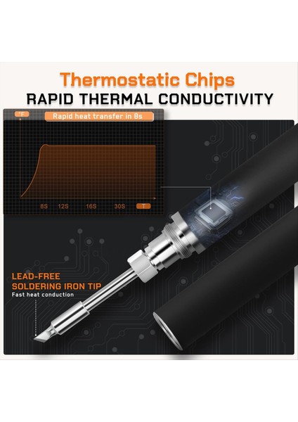 Kablosuz Lehimleme Demir Alet Kiti Portatif Ayarlanabilir Sıcaklık Kaynak Kalemi 3 Uçlu (Yurt Dışından) fiyatları