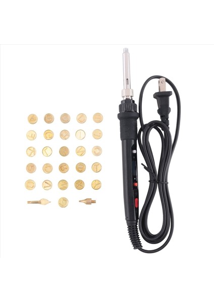 Ahşap Aracı Kalem Ipuçları Kit 26 Ingilizce Harf Oyma Pirografi Kalemi Ipuçları Şablon Havalandırma Demir Abd Fiş (Yurt Dışından)