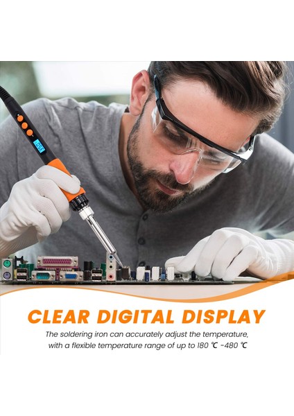 90W Dahili Isıtma Elektrikli Lehimleme Demir LED Dijital Ekran Anahtar Sıcaklık Kontrolü Turuncu Abd Fişi (Yurt Dışından) fiyatları