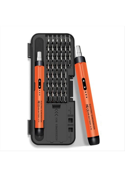 Elektrikli Tornavida Seti Hassas Güç Alet Kiti Şarj Edilebilir Kablosuz Mini Küçük Bitler Mobil Hücre Bilgisayarı Turuncu (Yurt Dışından) fırsatları