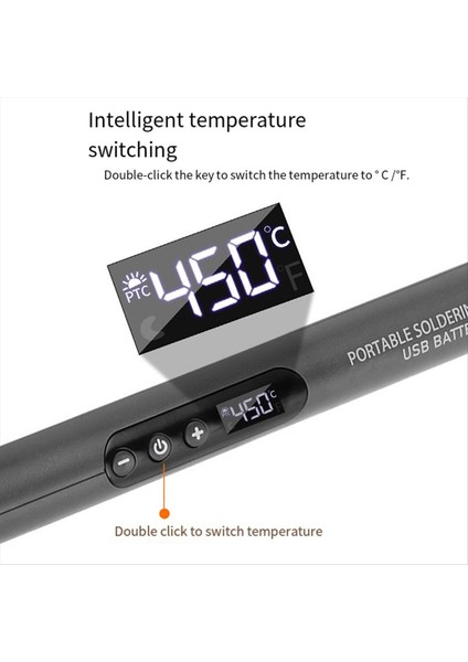 USB Dijital Lehimleme Demir Ayarlanabilir Sıcaklık 300-450 ℃ Type-C Arayüz Pil Akıllı Lehim Kaynak Demir Aracı (Yurt Dışından) fiyatları