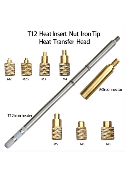 Isı Ekleme Somun Demir Uç T12 Lehimleme Demir Uç Dahili Ipucu Uç M2-M8 Pirinç Sıcak Somun Takma Kiti (Yurt Dışından) fiyatları