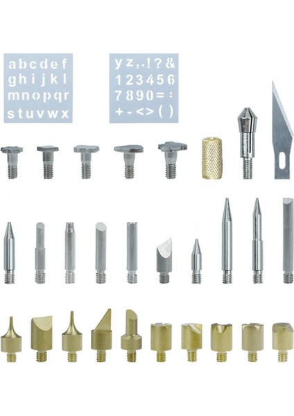 28 Parçalı Oyulmuş Pirografi Kafası Lehimleme Demir Oyma Başı Set Boyama Kafası (Yurt Dışından)
