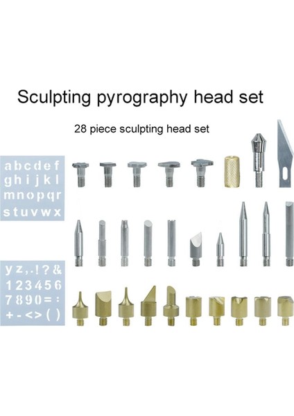 28 Parçalı Oyulmuş Pirografi Kafası Lehimleme Demir Oyma Başı Set Boyama Kafası (Yurt Dışından) indirimleri
