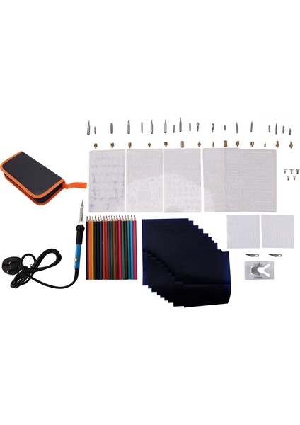 71PCS 60W Elektrikli Havalandırma Demir Kiti Ahşap Yakma Kalem Alet Pirografi Seti (Yurt Dışından)