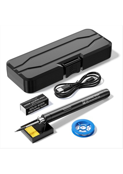 5V Mikro-Usb Lehimleme Demir Kiti Pil Kablosuz Havuzlu Demir Taşınabilir Elektrik Kaynak Makinesi Lehim Kalem Siyah (Yurt Dışından)