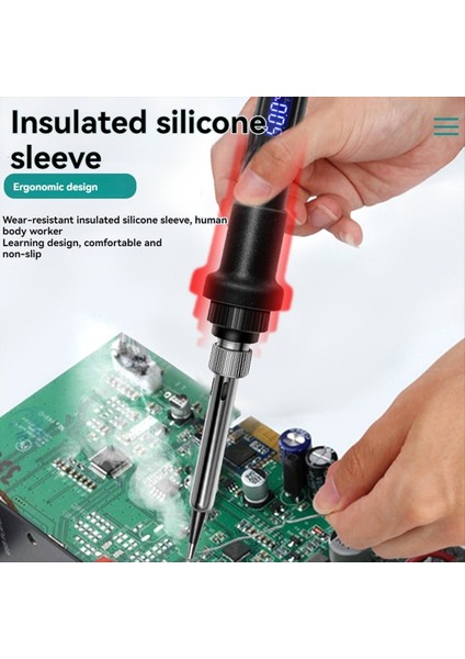 Elektrikli Lehimleme Ütüler Ayarlanabilir Sıcaklık Kaynağı Lehim Yeniden Işleme Istasyonu Isı Kalem Ucu Tamir Araçları Kiti Eu Fiş (Yurt Dışından) fırsatları