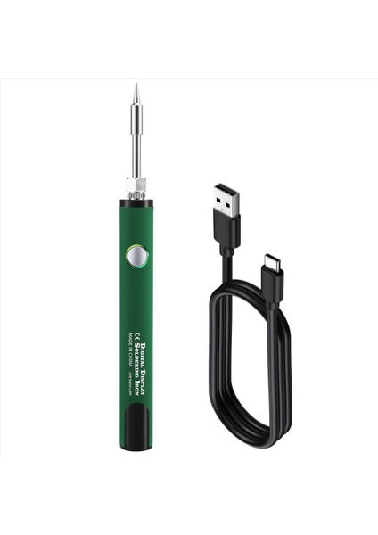 510 Iplik Mini Lehimleme Demir Kiti 3 Şaraplı Ayarlanabilir Voltaj Havalandırma Demir Ipucu 650MAH USB Şarj Edilebilir Yeşil (Yurt Dışından)
