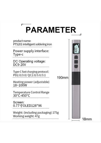 PTS201 Pd 100W Akıllı Lehimleme Demir Taşınabilir Lehim Istasyonu Dıy Onarım Ku Için Pıd Sıcaklık Kontrolü (Yurt Dışından) indirimleri