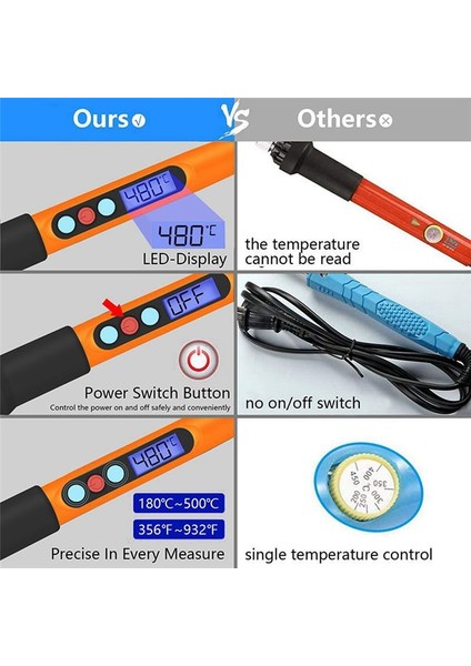 Ayarlanabilir Sabit Sıcaklıkta Elektrikli Lehimleme Demir Dijital Ekran Elektrikli Lehimleme Demir (Ab Fişi) (Yurt Dışından) indirimleri
