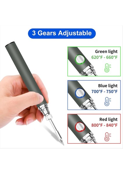 Kablosuz Lehimleme Demir Kiti USB Şarj Edilebilir Kablosuz Lehimleme Demir 3 Sıcaklık Ayarı Lehimleme Demir - Beyaz (Yurt Dışından) fiyatları