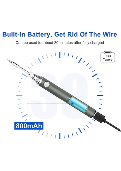 Kablosuz Lehimleme Demir Kiti USB Şarj Edilebilir Kablosuz Lehimleme Demir 3 Sıcaklık Ayarı Lehimleme Demir - Beyaz (Yurt Dışından) fırsatları