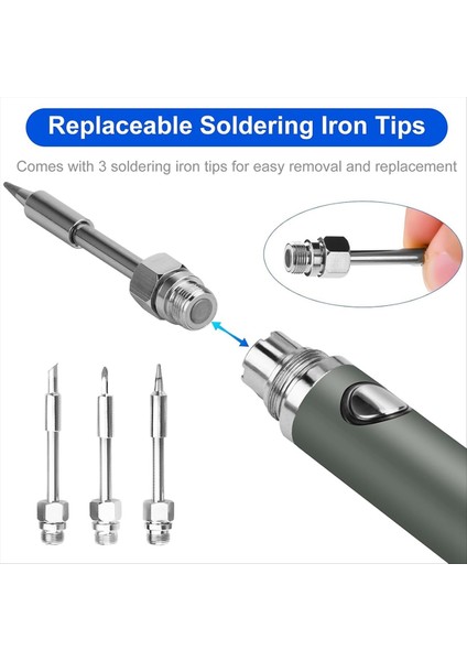 Kablosuz Lehimleme Demir Kiti USB Şarj Edilebilir Kablosuz Lehimleme Demir 3 Sıcaklık Ayarı Lehimleme Demir - Beyaz (Yurt Dışından) indirimleri
