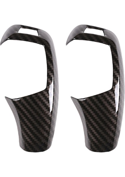 -Bmw F20 F30 F31 F34 X5 F15 X6 F16 Karbon Fiber Dişli Vites Vites Kafalı Yaka Sapı Kılıf Için 2x Dişli Vardiya Düğmesi Kapağı (Yurt Dışından)