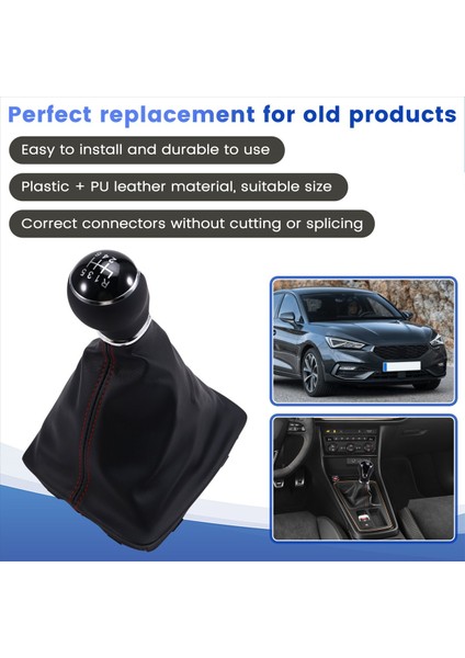 6 Hızlı Araba Dişli Vites Değiştirici Düğme Kolu Koltuk Için Toz Geçirmez Kapalı Leon 5doors Araba Parçaları Sol El Sürücüsü (Yurt Dışından) indirimleri