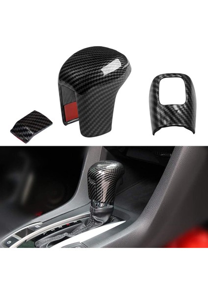 Honda 10 Civic 2016-2020 Araç Karbon Fiber Dişli Vites Düğmesi Kapak Kolu Trim Değiştirme Kafa Sticker Aksesuarları (Yurt Dışından) fiyatları