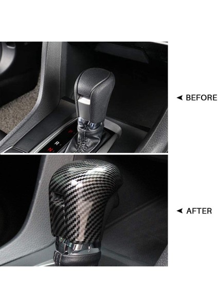 Honda 10 Civic 2016-2020 Araç Karbon Fiber Dişli Vites Düğmesi Kapak Kolu Trim Değiştirme Kafa Sticker Aksesuarları (Yurt Dışından) modelleri